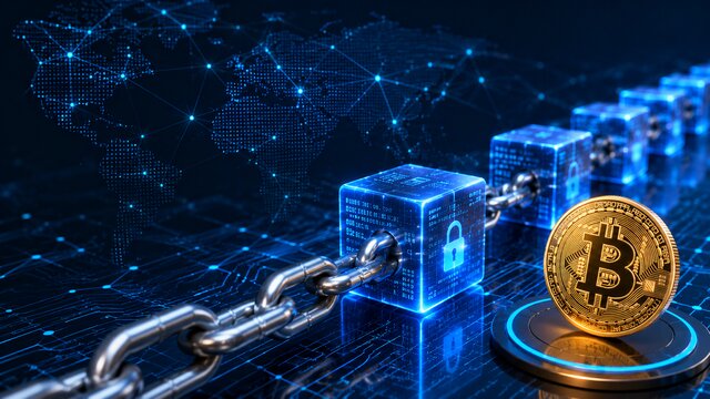 Blockchain network with Bitcoin and secure digital blocks